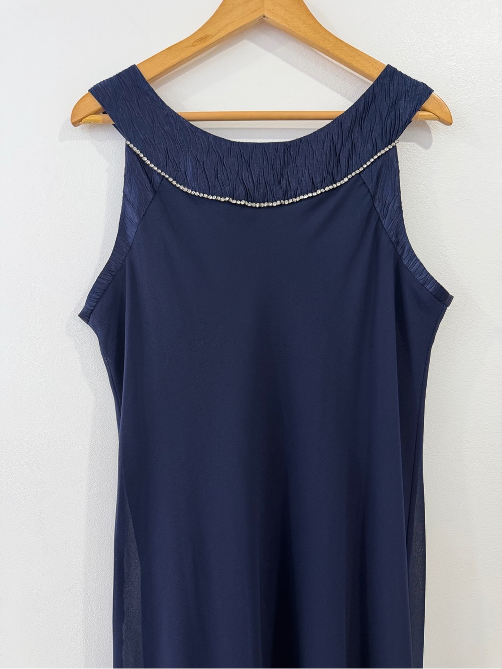Le Bos Navy Dress with Beaded Trim - Picture 2 of 9